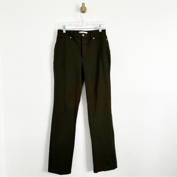 Vertigo Paris Pants - Vertigo Paris Made in France Green Nylon Blend Stretch Trouser Pants Size US 8